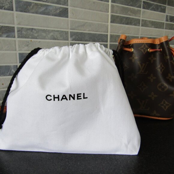 Authentic Chanel Drawstring Pouch + Free Bag - Picture 5 of 6